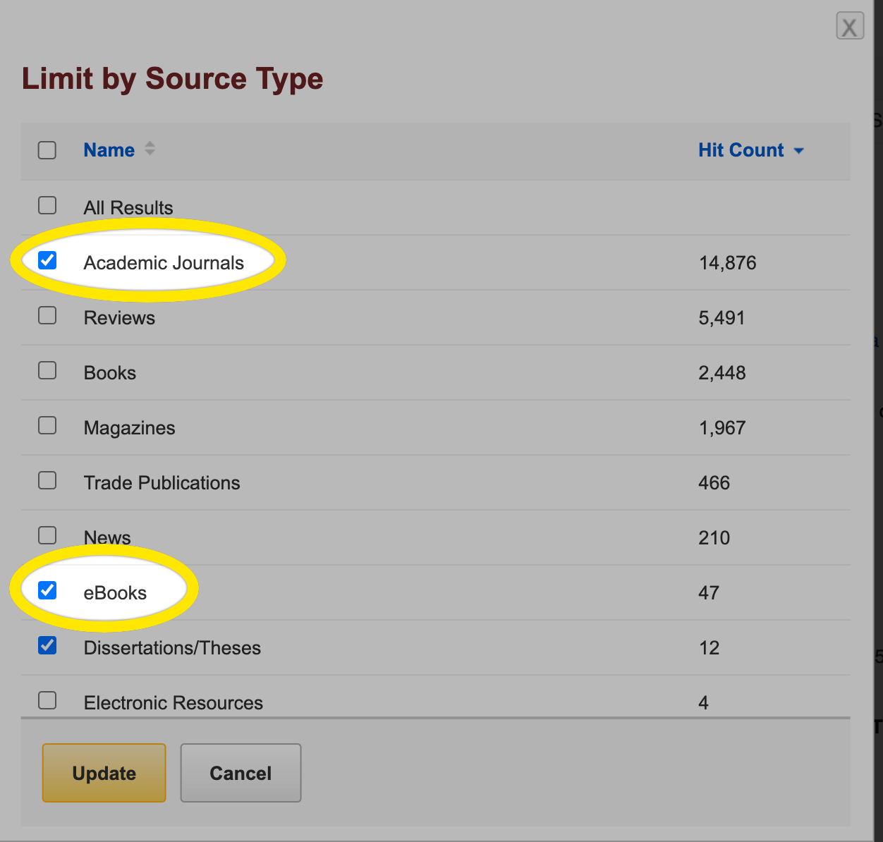 Limit by Source Type